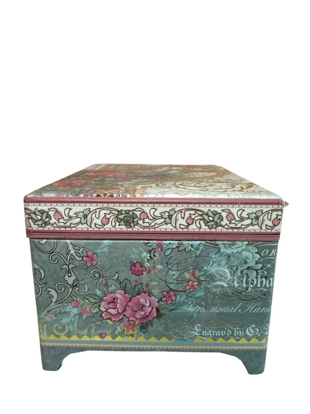Punch Studio Music Box Wind-Up Peacock Floral Trinket Jewelry 5.5